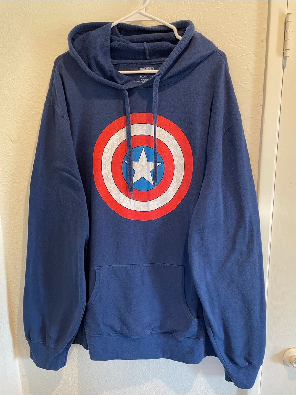 💥 MARVEL Captain America Shield Hoodie Blue 5XL Big & Tall 💥